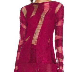 Cult Gaia Women's JOLINE KNIT TOP Carmine Large NWT